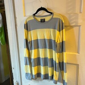 Abercrombie & Fitch Yellow and Blue Striped Long Sleeve Shirt